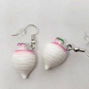 Turnip Vegetable Earrings Resin Hook Dangle